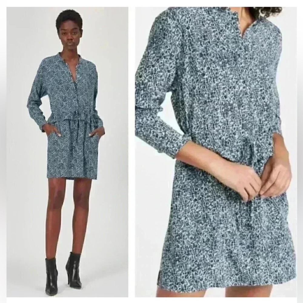 Equipment Blue and White Mini Dress